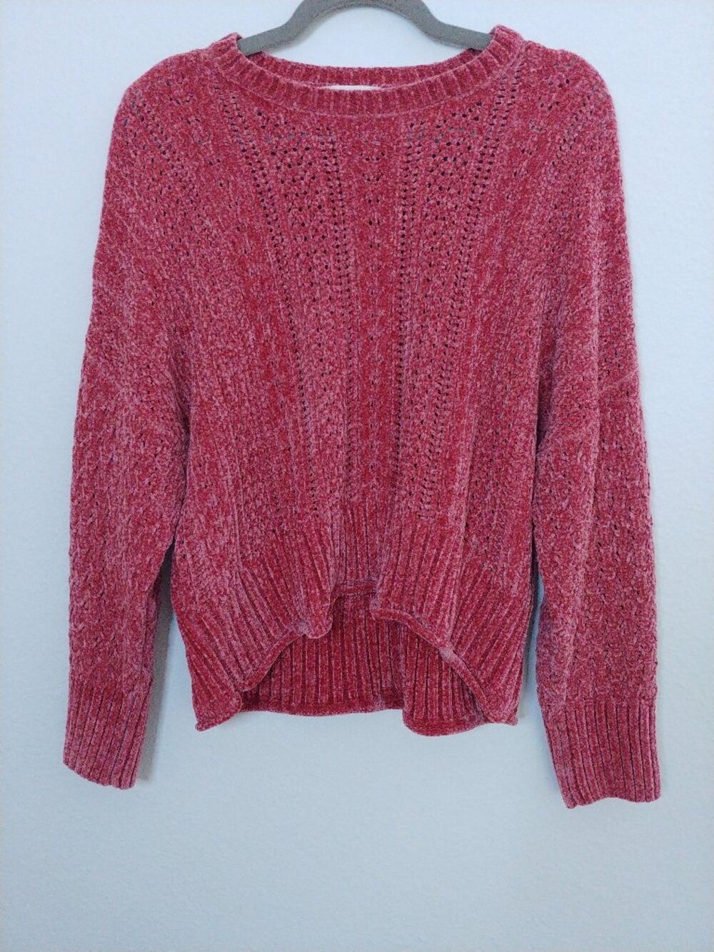 Altar’d State Red Chenille Knit Sweater